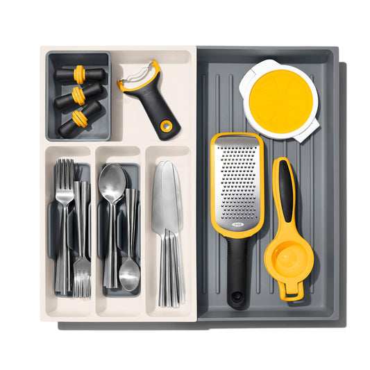 OXO Expandable Utensil Drawer Organizer, Gray