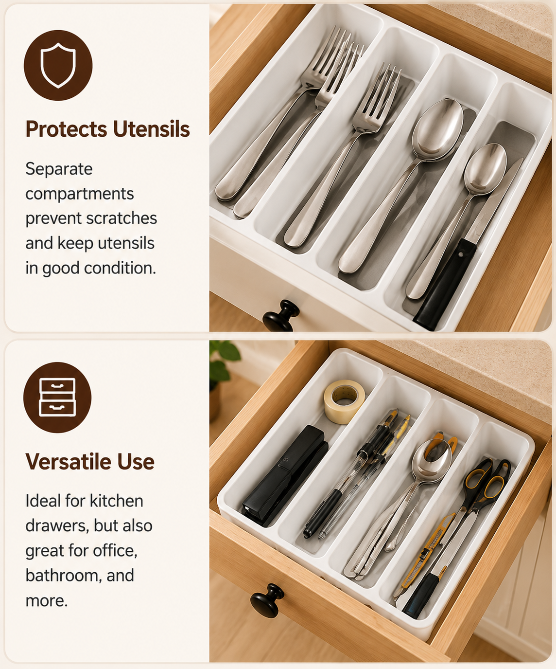 Section Silverware Drawer Organizer