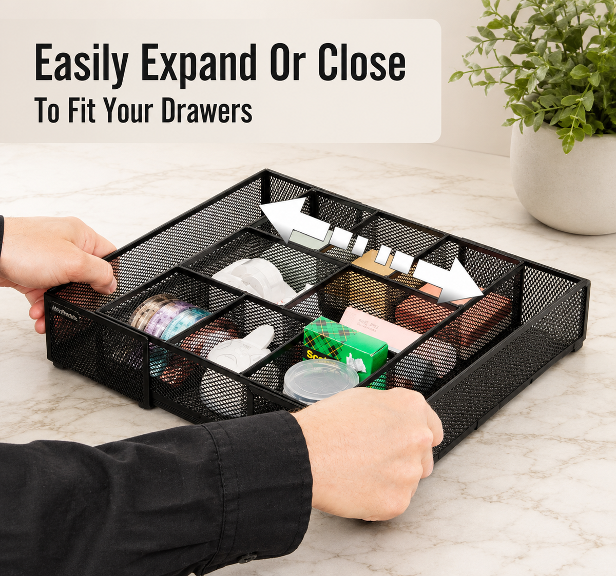 Expandable Mesh Desk Drawer Organizer