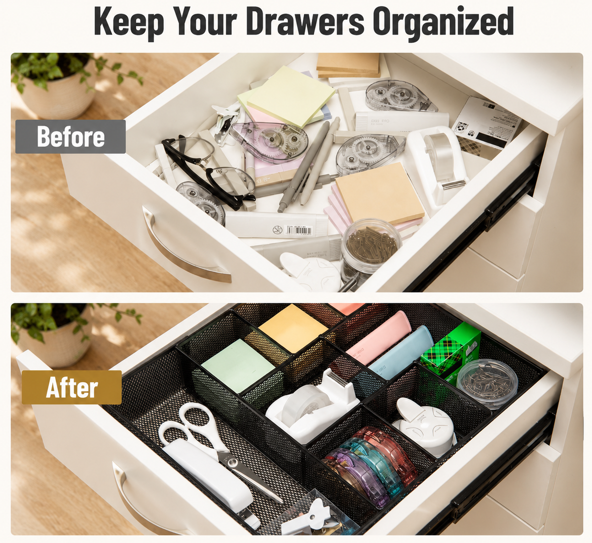 Expandable Mesh Desk Drawer Organizer