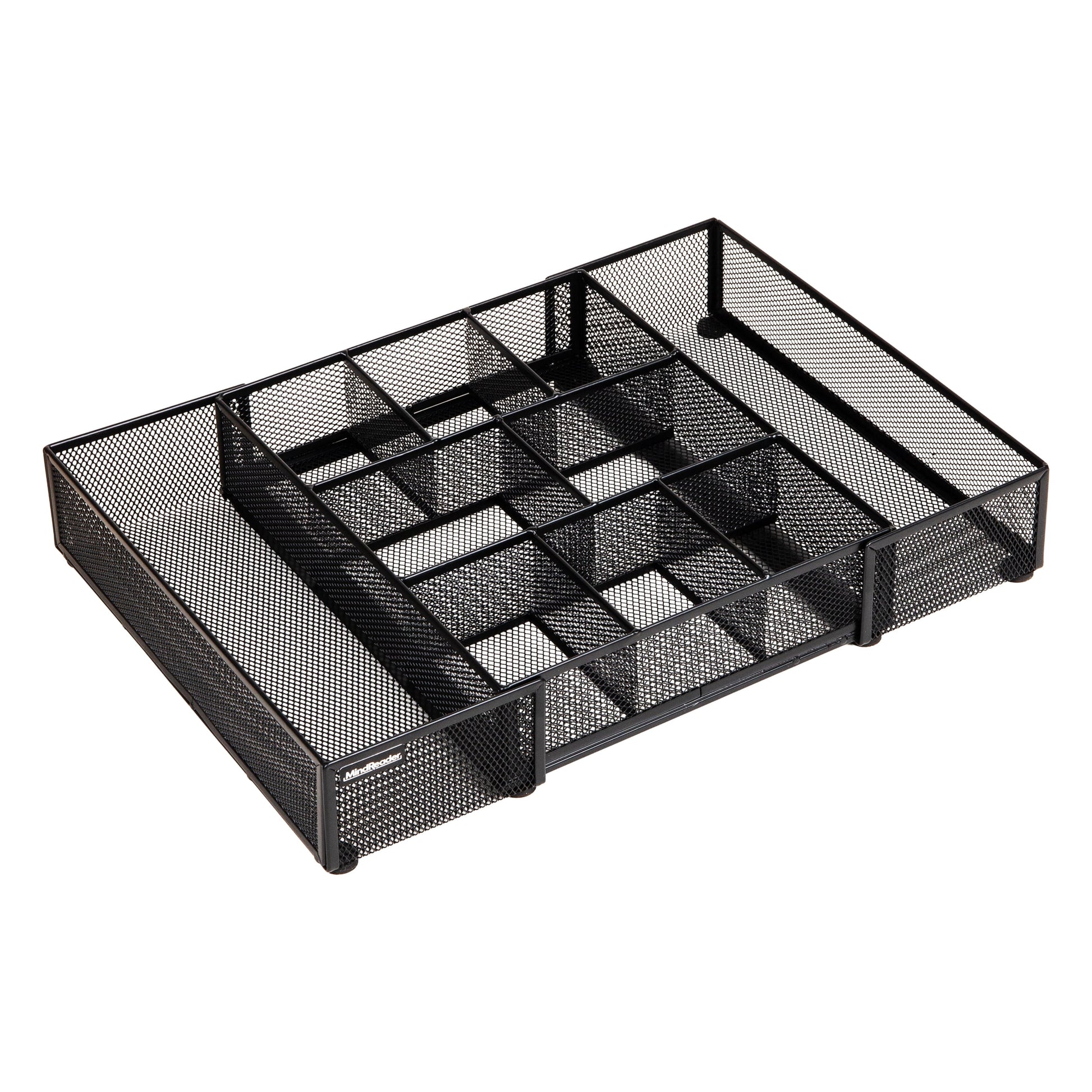 Mind Reader Expandable Mesh Desk Drawer Organizer, Adjustable from 9.25" to 17.125", Office Supply Storage Tray, Makeup Organizer, Black